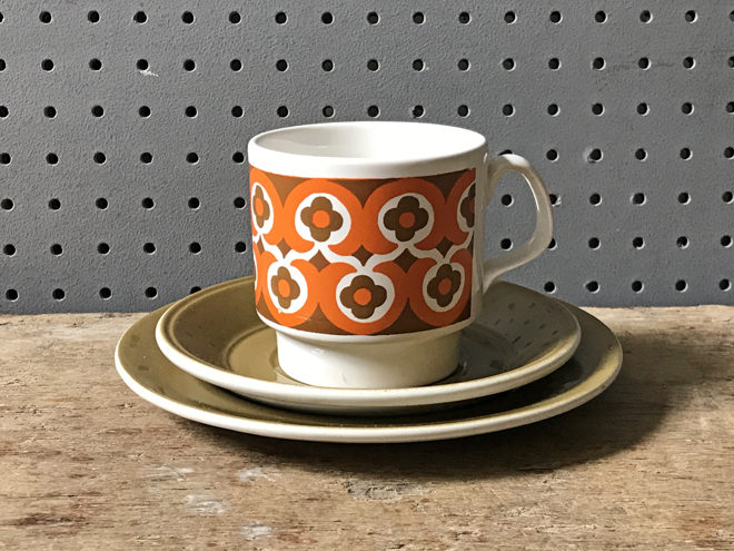staffordshire potteries トリオセット 5客セット Staffordshire Potteries Ceramic 'Trio' Tea/Coffee Cup & Side Plate